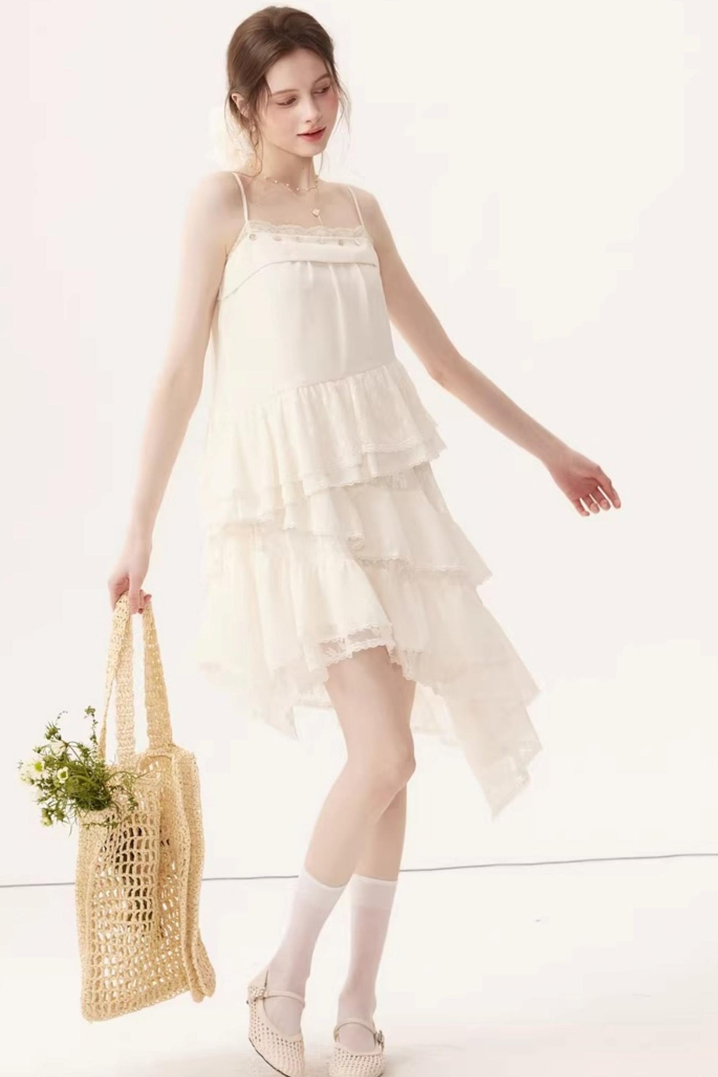 Sheer Irregular A-Line Dress