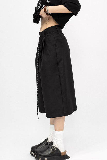 Casual Black Loose Shorts