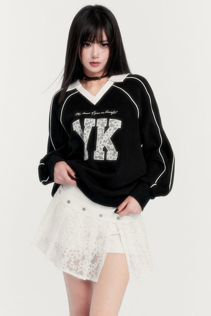 Velvet Retro Sweatshirt Top