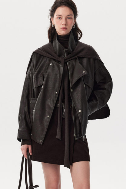 Heavy-Duty Pebbled Leather Jacket