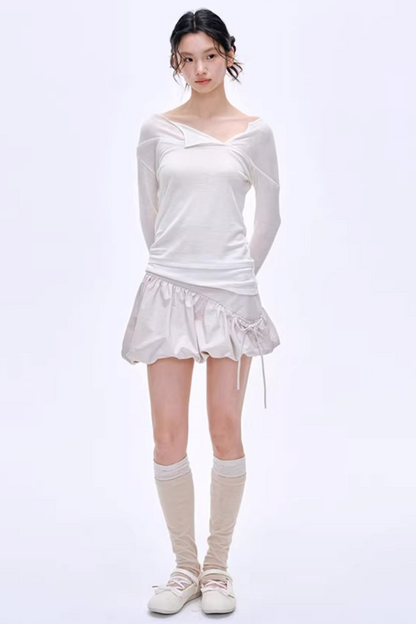 High-Gloss Two-Tone Slouch Socks