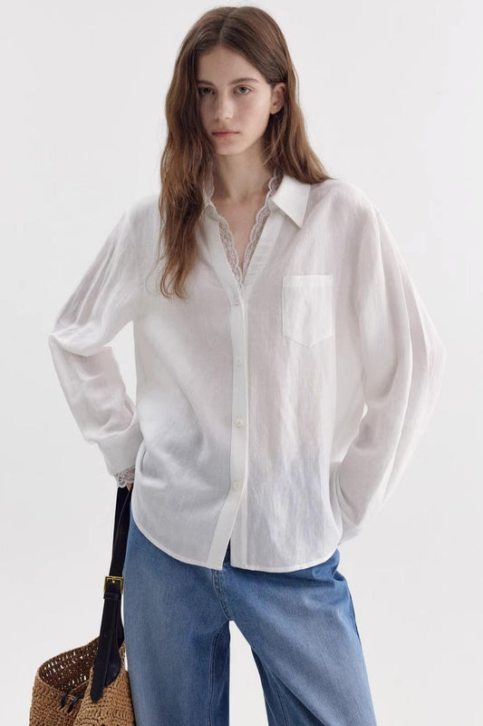 Lyocell Linen Lace Shirt