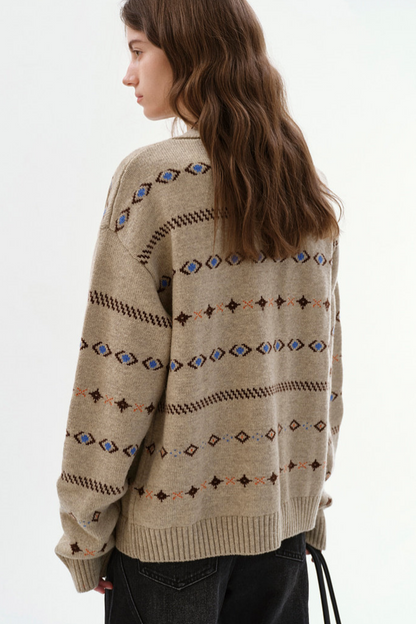 Fano Wool Geometric Cardigan