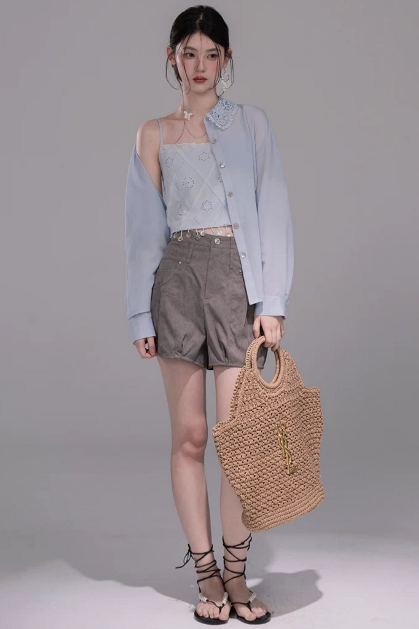 Set Gilet con Ricamo Pesante