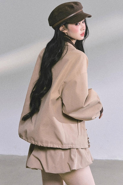 Autumn Two-Piece Jacket Skirt Set-Up