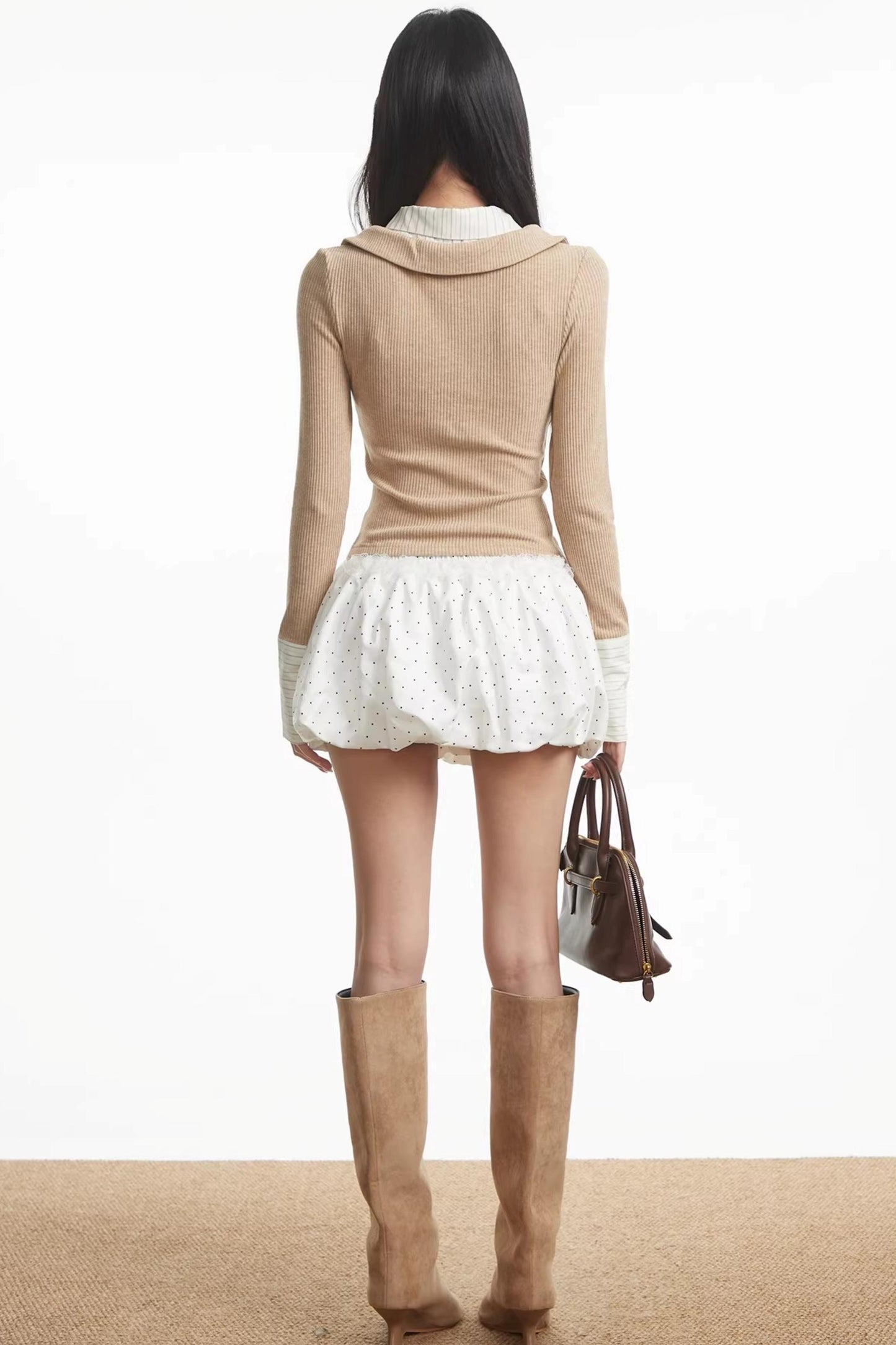 Retro Spliced Knitted Cardigan