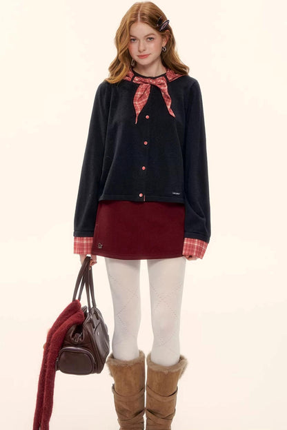 Wool Blend Plaid Sweater