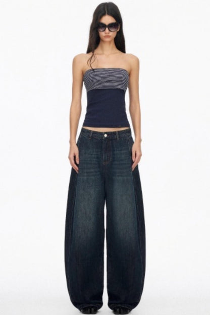 Distressed Cat Whiskers Straight Jeans