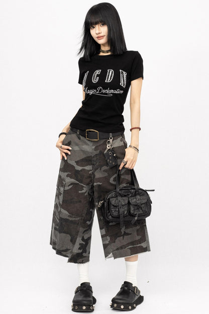 American Retro Summer Black T-Shirt