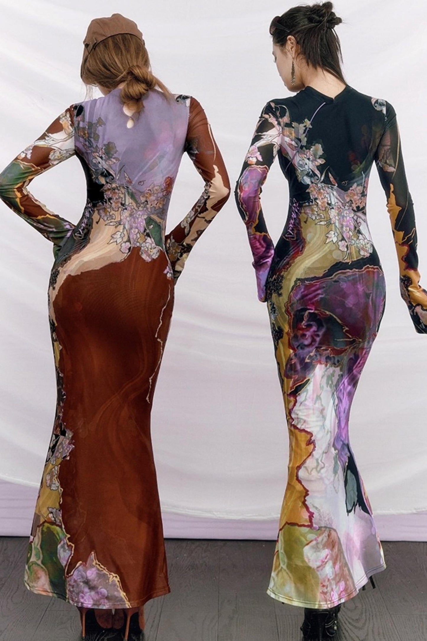 Contrast Color Cheongsam Dress