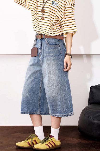 High-Waisted Denim Shorts