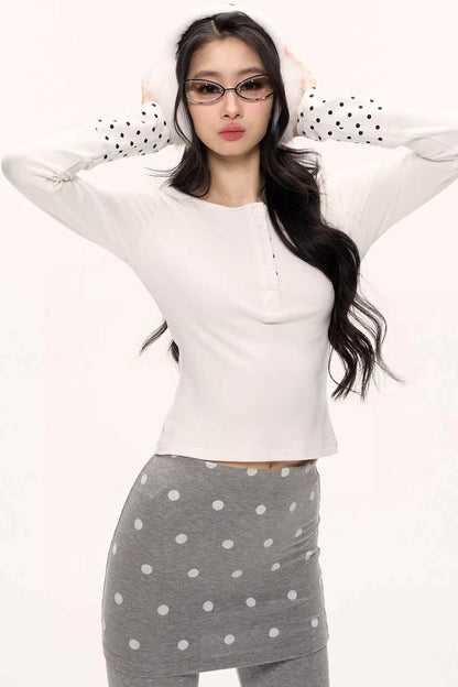 Zircon Polka Dot Knit Top