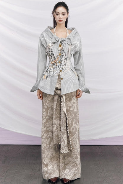 Vintage Money Plaid Blouse