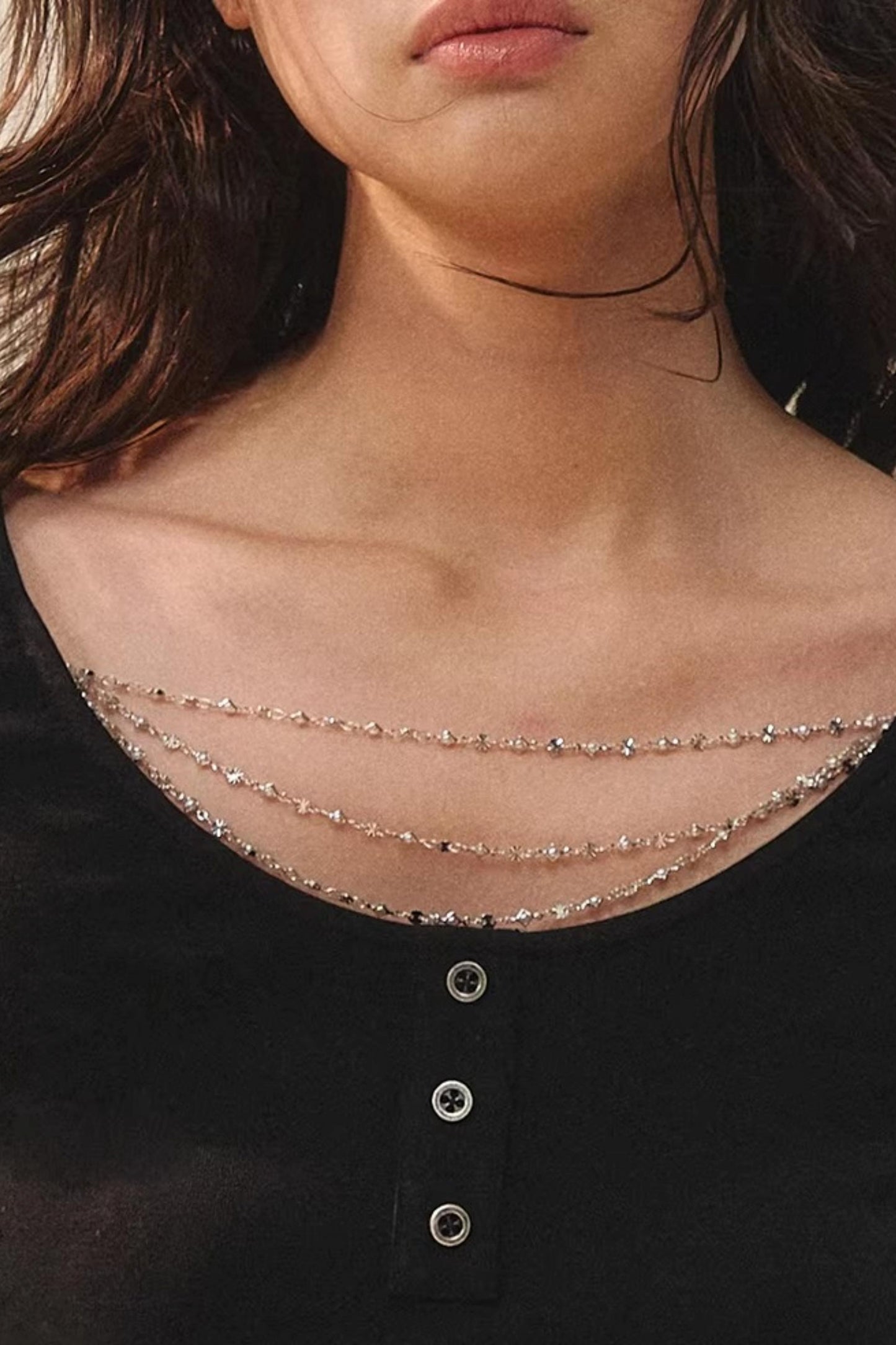 Silberketten-Slim-Fit-T-Shirt