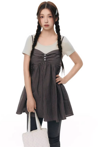 Fake Two-Piece Cotton Top