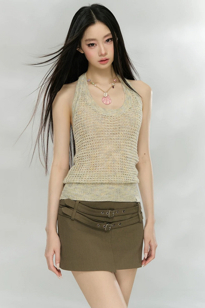 Asymmetrical Belted Skirt