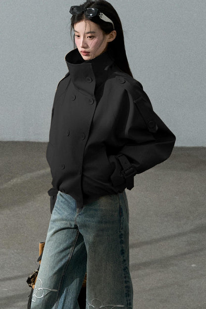 Rise Collar Trench Coat