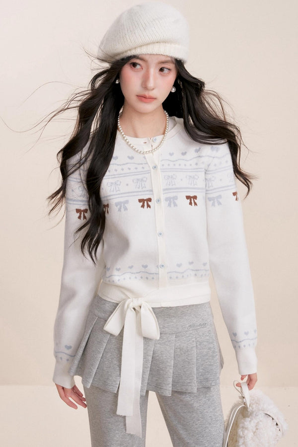 Pure Hand-Painted Jacquard Crew Neck Sweater