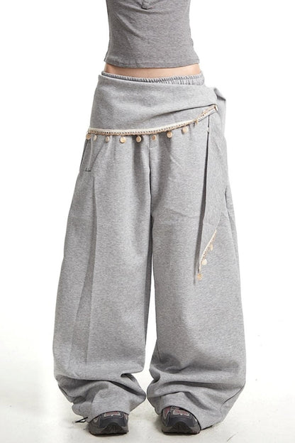 Wide-Leg Sweatpants