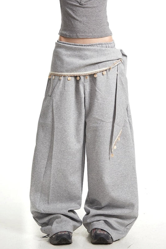 Wide-Leg Sweatpants