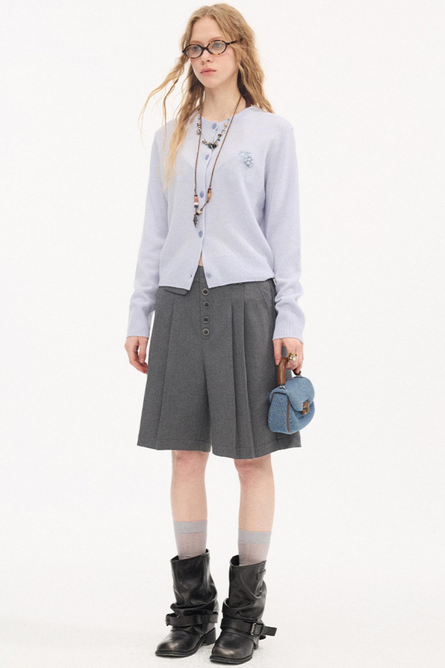 Embroidered Grape Wool Sweater