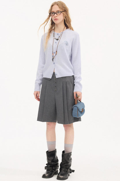 Embroidered Grape Wool Sweater