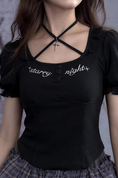 Vintage Black Lace Top