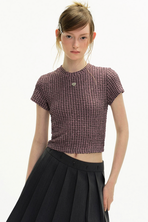 Grilled Pineapple Plaid Top