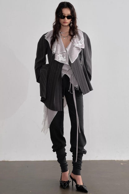 French Lace Ruffled Blouse