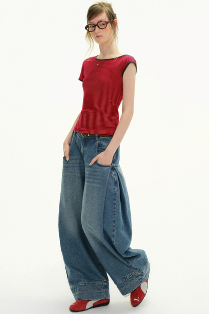 Jean taille haute Echo en denim
