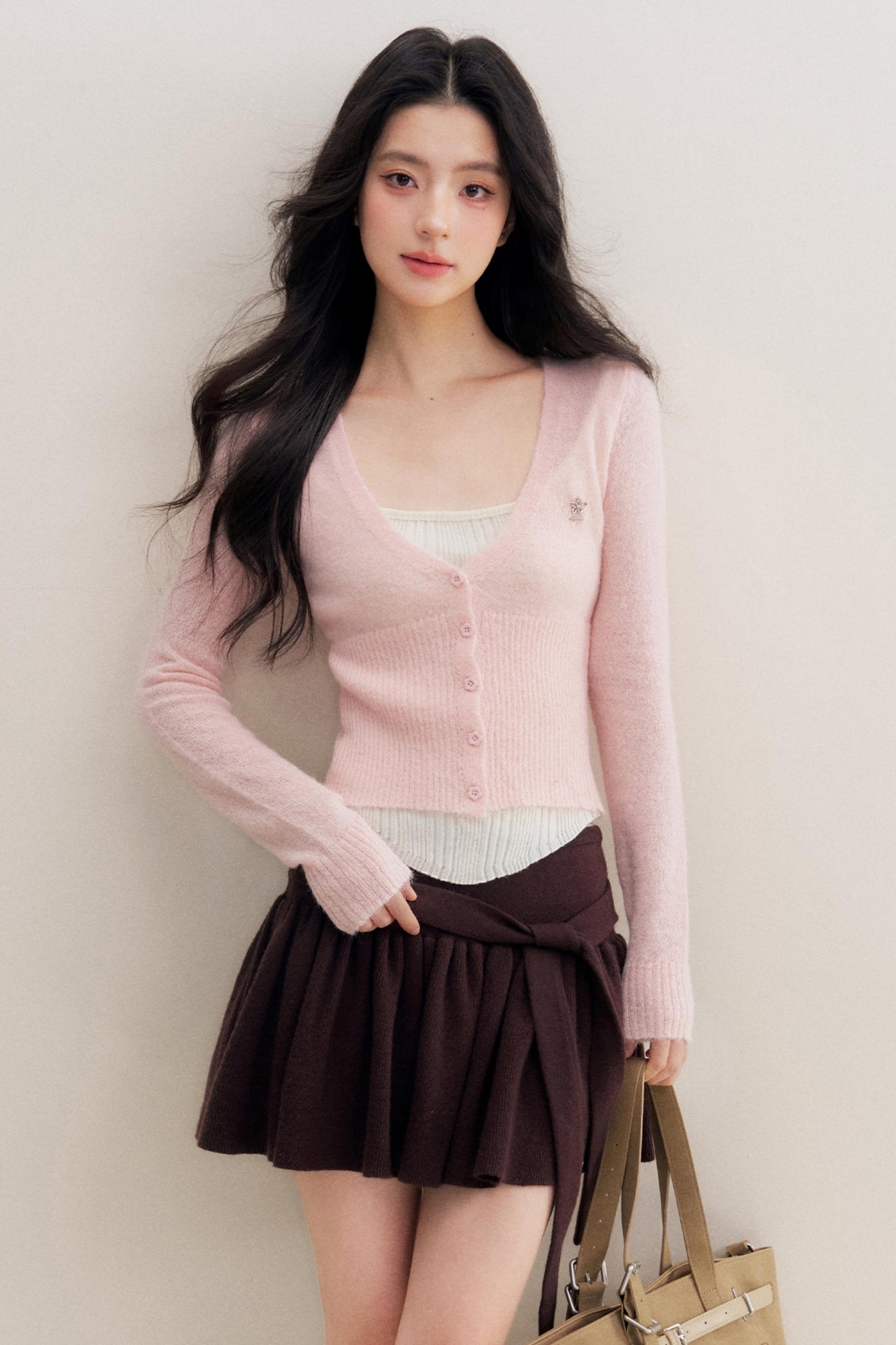 Chocolate Wool A-Line Skirt