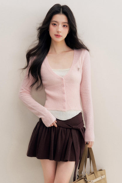 Chocolate Wool A-Line Skirt