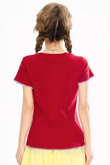 T-shirt retrò con stella incrociata