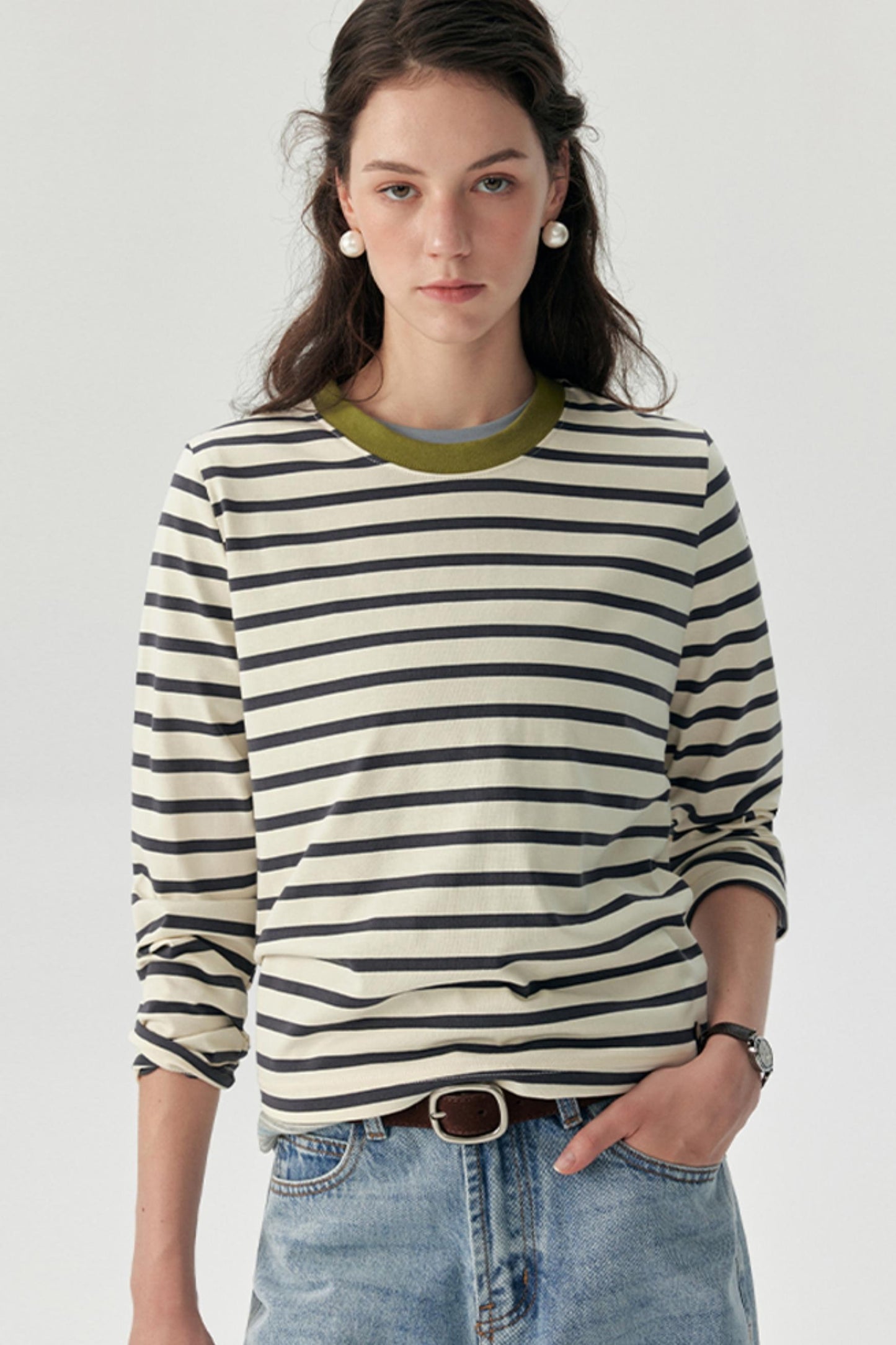 American Vintage Striped Long Sleeve T-Shirt