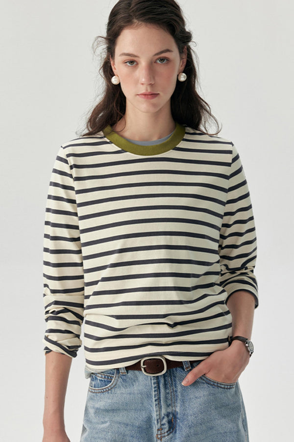 American Vintage Striped Long Sleeve T-Shirt