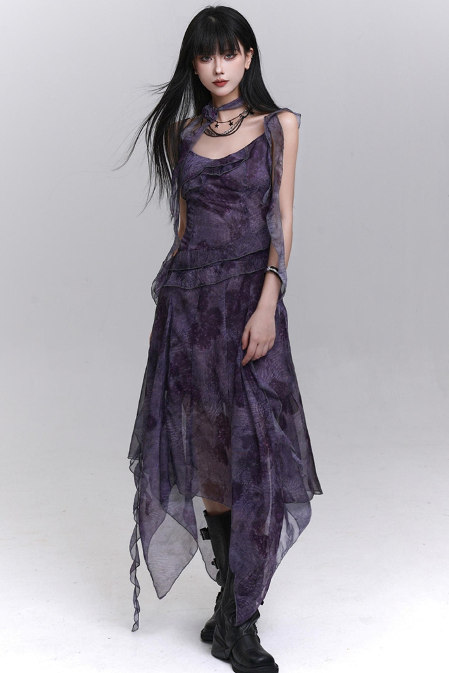 Purple Halter Summer Dress