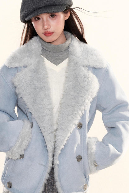 Double-Breasted Fur Coat