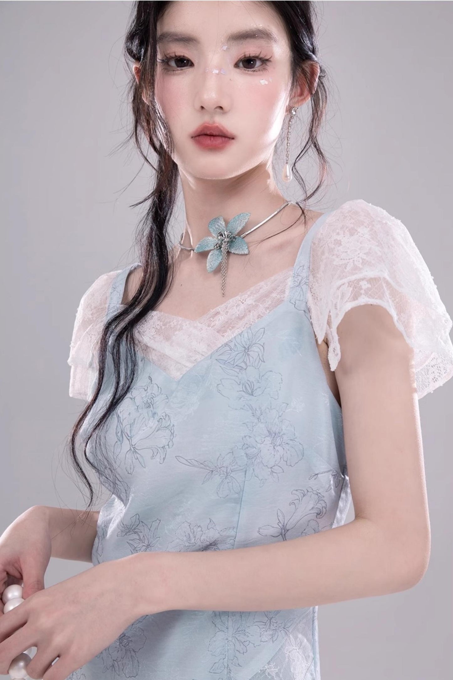 Frosty Green Lace Dress