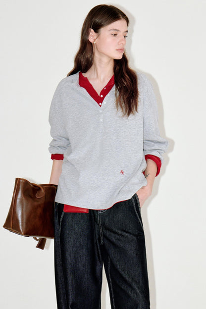 Retro Raglan Henry Top