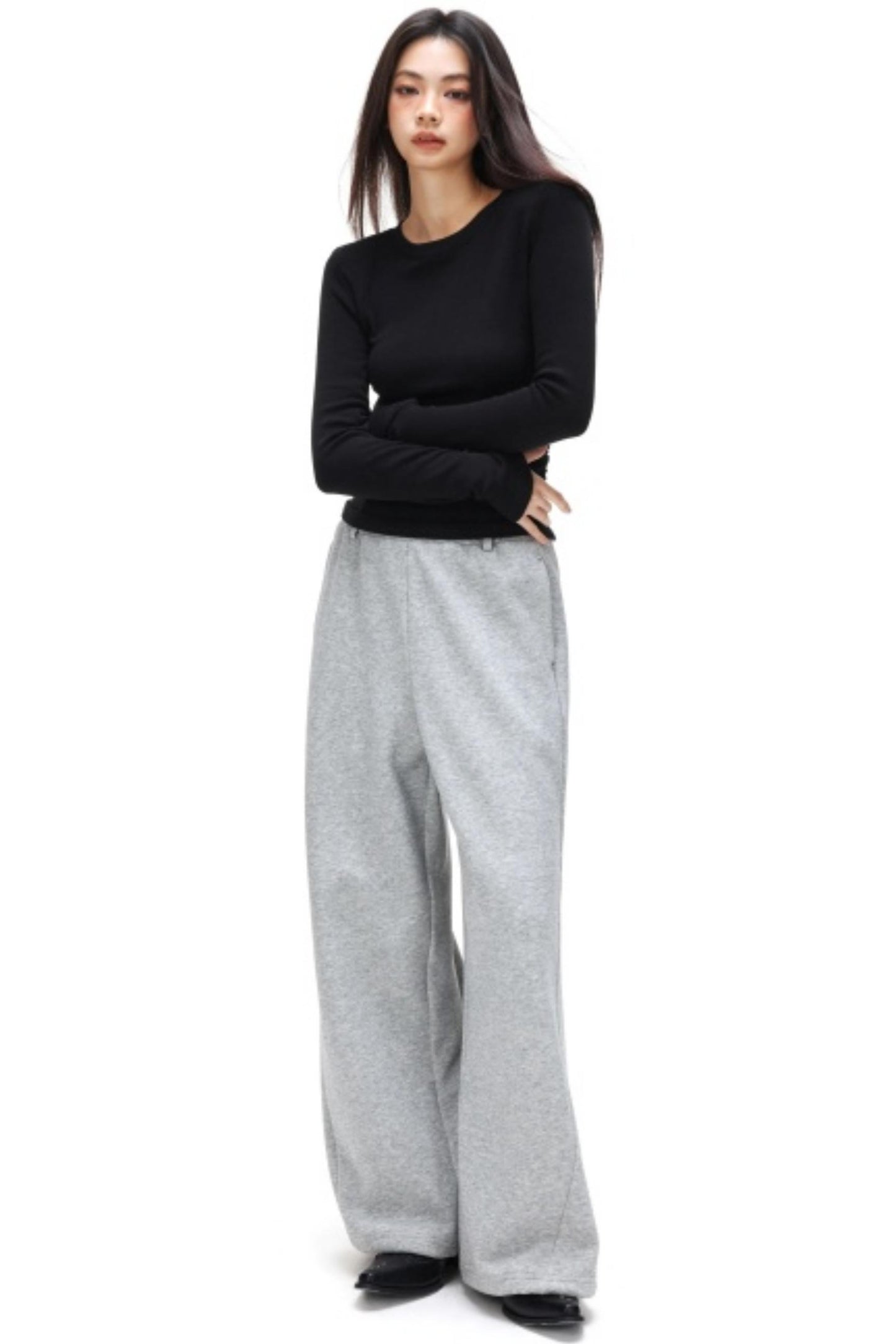 Plaid Patchwork Fleece-Lined Pants