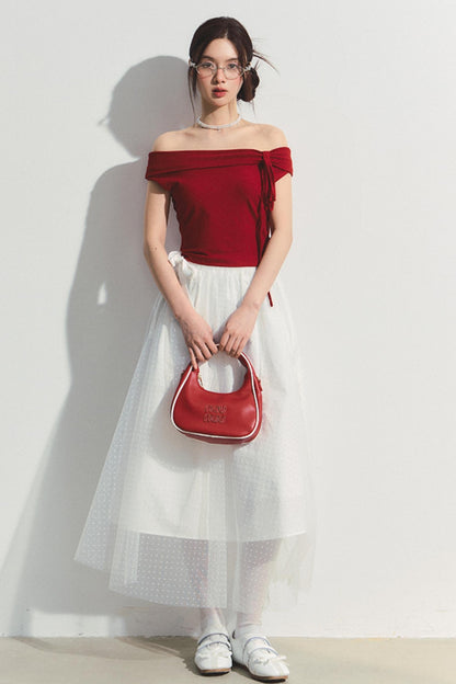 Pink Wool Blend Strapless Top