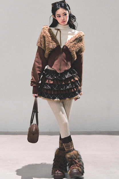 Sleeping with Snow Lamb Wool Coat