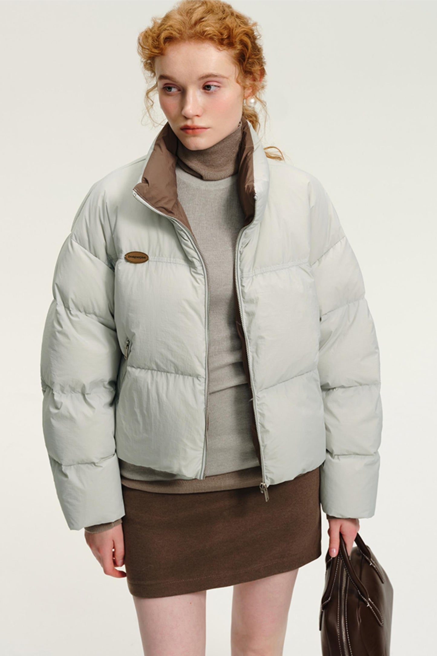 Korean Contrast Short Down Jacket