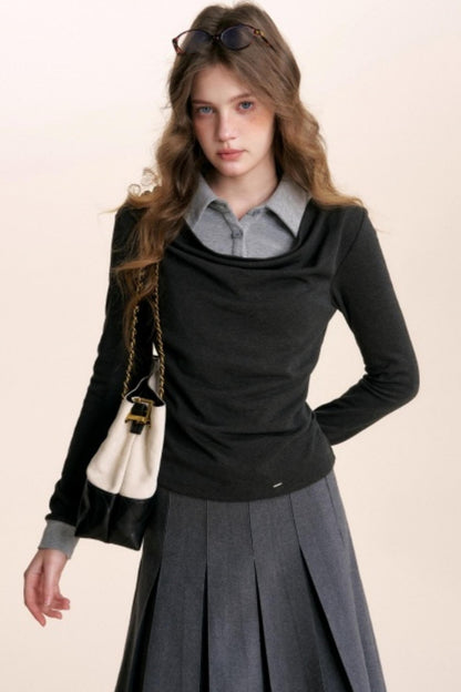 Color-Blocking Knit Top