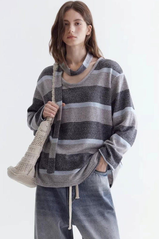 Deconstructed Ribbon Knit Sweater