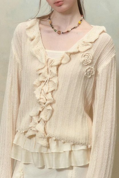 Floral Ruffle Cardigan