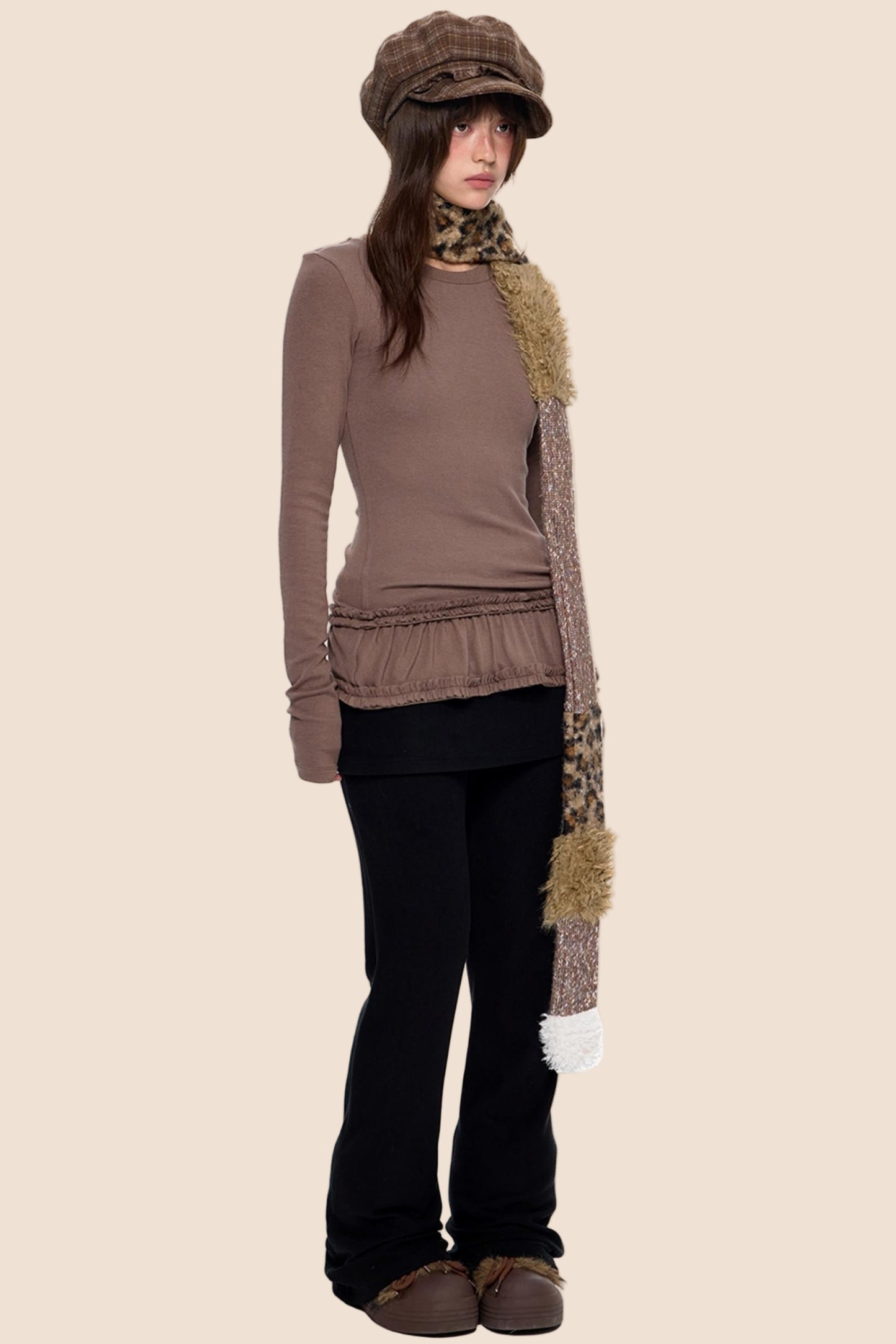 Slimming Vintage Crew Neck Top