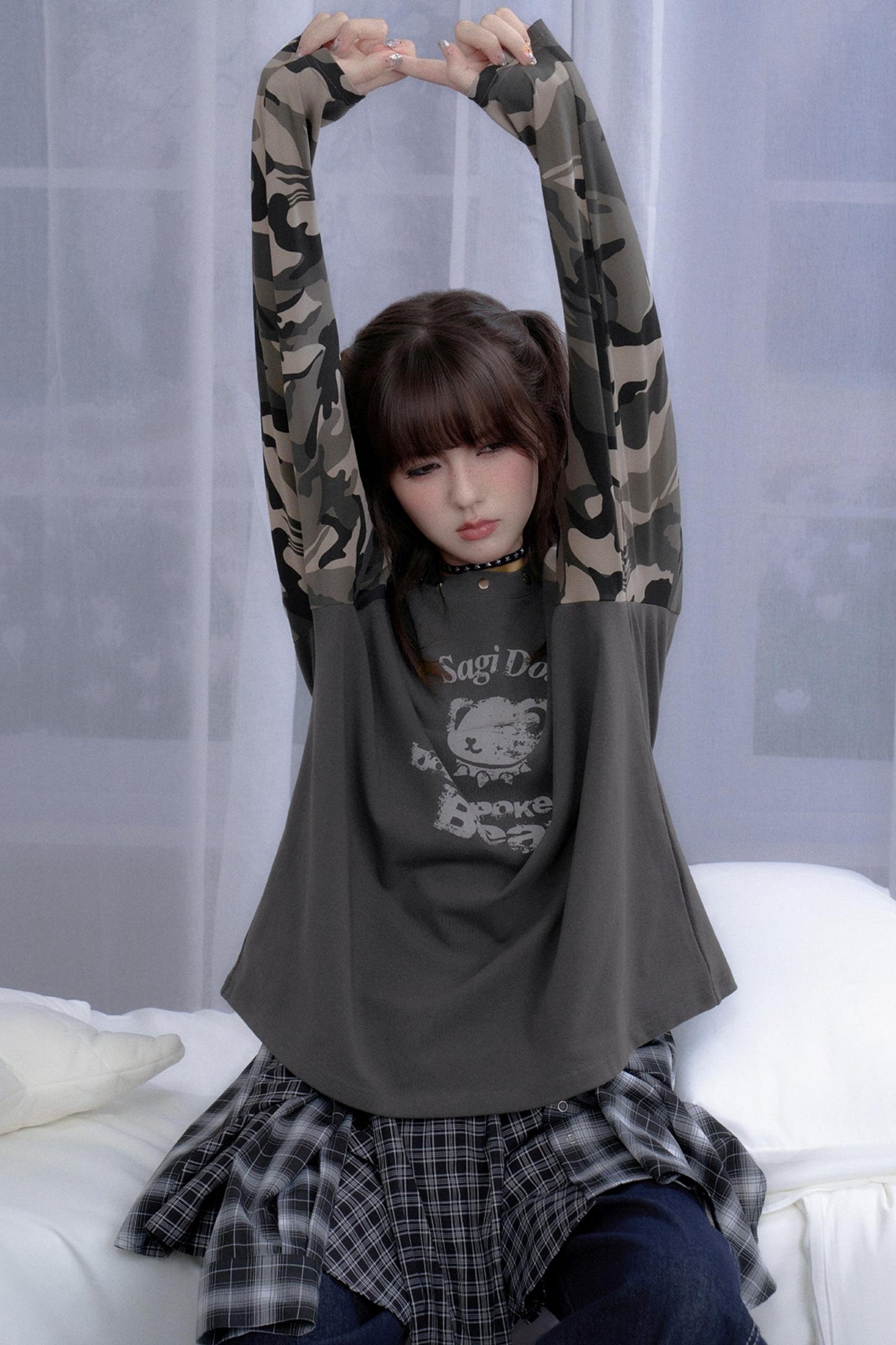 Autumn Style Gray Raglan Top