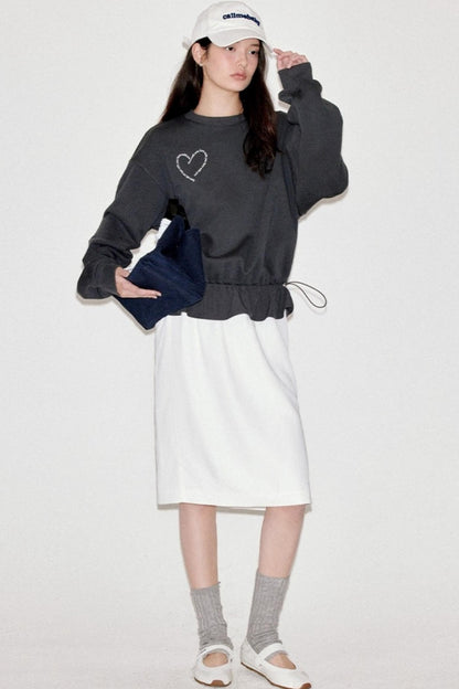 Gray Embroidery Sweatshirt