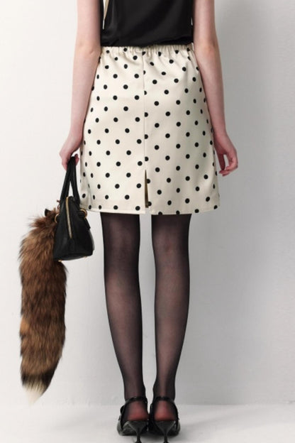 Satin Polka Dot Skirt